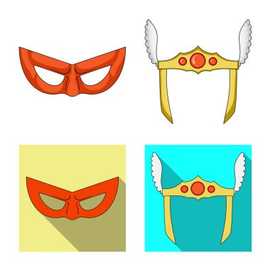Kahraman ve maske logo vektör tasarımı. Kahraman kümesi ve hisse senedi için süper kahraman vektör simgesi.