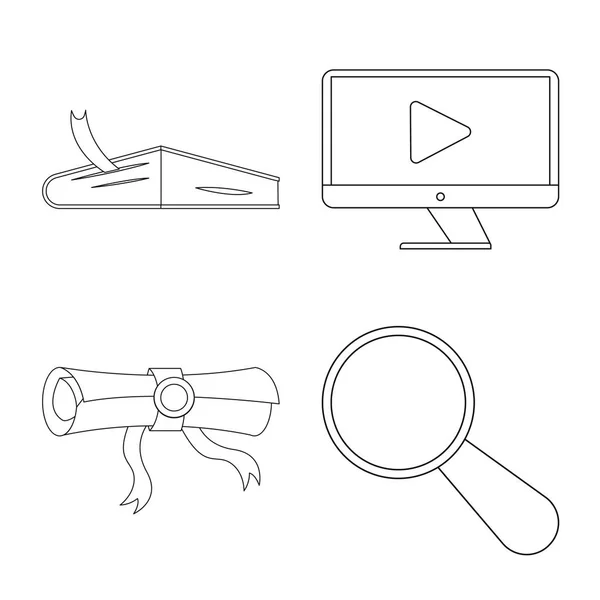 Conception vectorielle du logo de l'éducation et de l'apprentissage. Collecte d'illustration vectorielle de l'éducation et du stock scolaire . — Image vectorielle