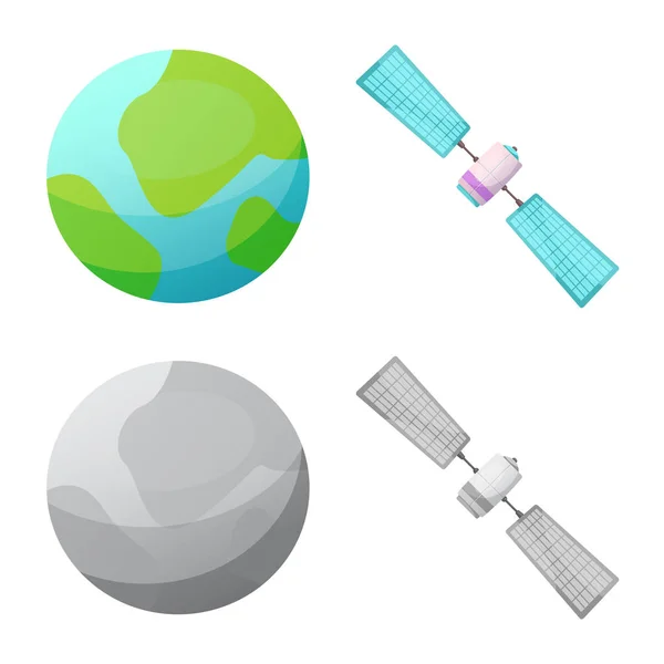 Isolerade objekt av fördärvar och utrymme-logotypen. Uppsättning av mars och planeten aktiesymbol för webben. — Stock vektor