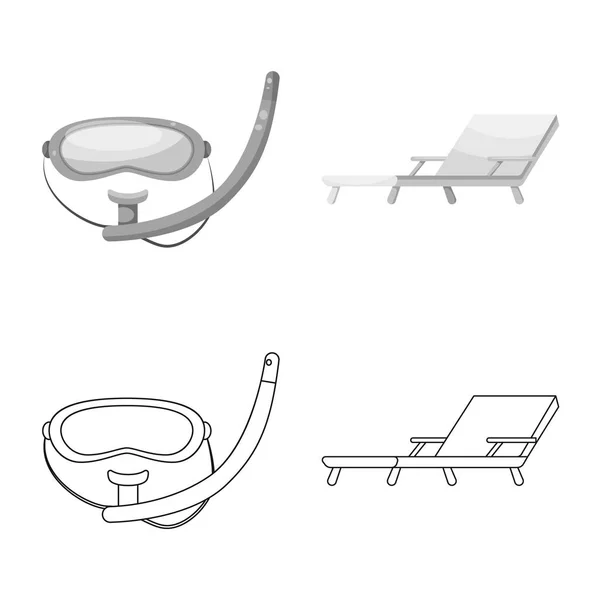 Illustration vectorielle de la piscine et symbole de natation. Ensemble d'illustration vectorielle de stock et d'activité . — Image vectorielle