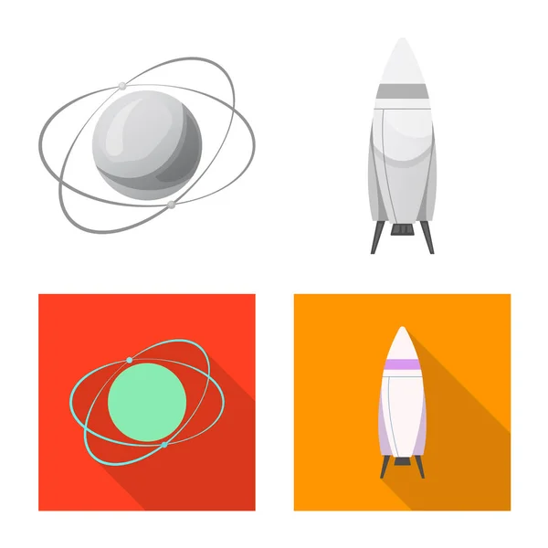 Illustration vectorielle de mars et signe spatial. Ensemble de mars et illustration vectorielle de stock de planète . — Image vectorielle