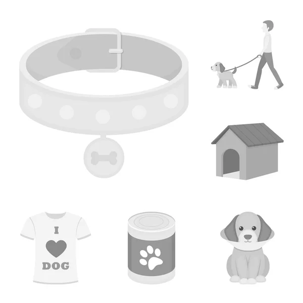 Pieścić pies monochromatyczne ikony w kolekcja zestaw do projektowania. Dbanie o szczenię wektor symbol akcji web ilustracja. — Wektor stockowy