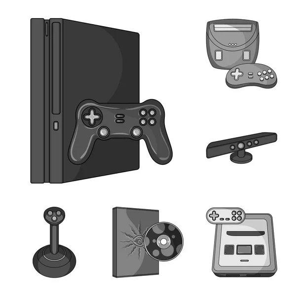 Console di gioco e realtà virtuale icone monocromatiche nella collezione di set per il design.Game Gadgets vettoriale simbolo stock web illustrazione . — Vettoriale Stock