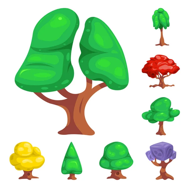 Διανυσματική σχεδίαση εικονίδιο δέντρο και φύση. Συλλογή από το δέντρο και κορώνα εικονογράφηση διάνυσμα απόθεμα. — Διανυσματικό Αρχείο