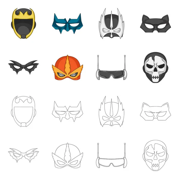 Kahraman Maske Logo Vektör Illustration Kahraman Süper Kahraman Hisse Senedi — Stok Vektör