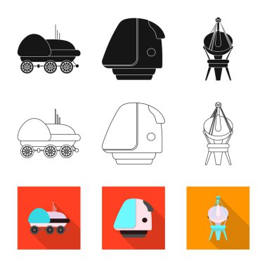 Mars ve uzay logo vektör tasarımı. Mars ve dünya hisse senedi vektör çizim.