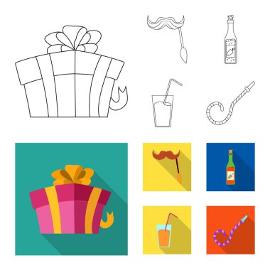 Parti ve Doğum günü logo vektör tasarımı. Parti ve kutlama hisse senedi simgesi için web topluluğu.