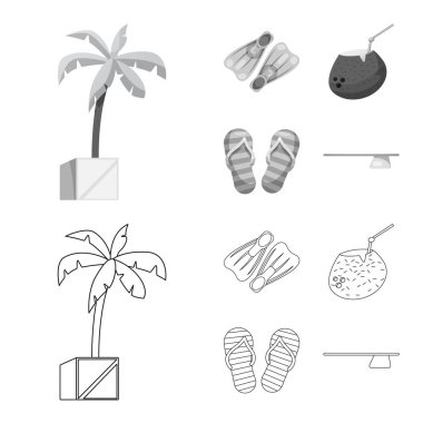 Havuzu ve yüzme simge vektör Illustration. Havuzu ve etkinlik hisse senedi vektör çizim seti.