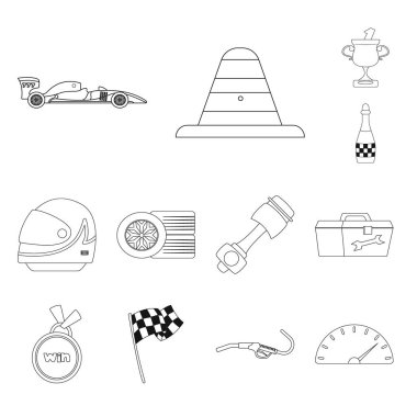 Araba ve ralli sembolü yalıtılmış nesne. Araba ve yarış hisse senedi simgesi web için kümesi.