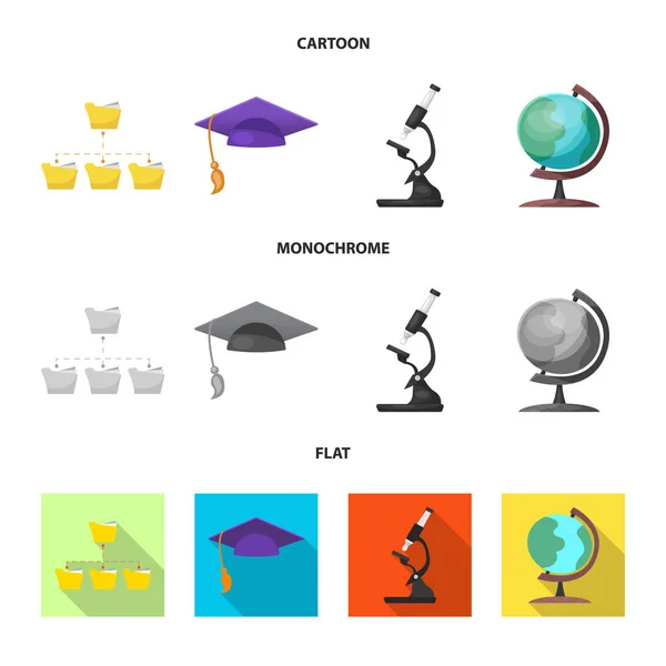 Diseño vectorial del signo de educación y aprendizaje. Colección de la educación y el símbolo de stock escolar para la web . — Vector de stock