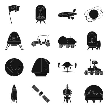 Mars ve uzay logo vektör tasarımı. Mars ve dünya hisse senedi vektör çizim koleksiyonu.