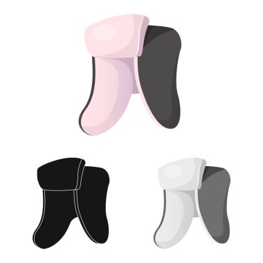 Şapkalar ve kap sembolü yalıtılmış nesne. Şapkalar ve aksesuar hisse senedi vektör çizim.