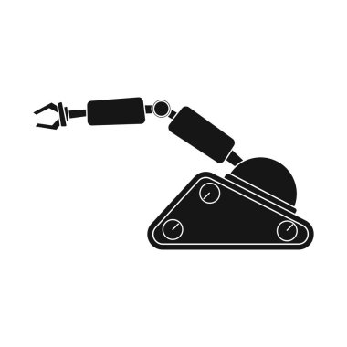 Robot ve fabrika simge vektör tasarımı. Web için robot ve uzay hisse senedi simgesi kümesi.