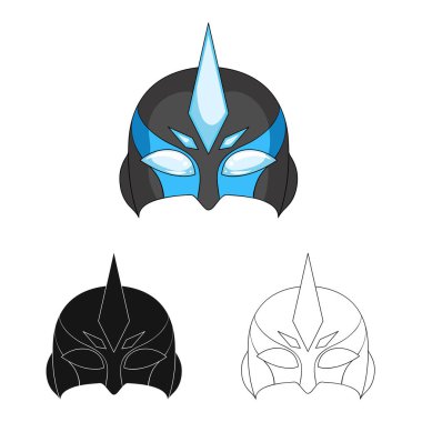 Kahraman ve maske sembolü yalıtılmış nesne. Kahraman topluluğu ve hisse senedi için süper kahraman vektör simgesi.