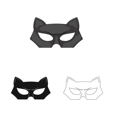 Kahraman ve maske logosu yalıtılmış nesne. Kahraman ve süper kahraman hisse senedi vektör çizim seti.