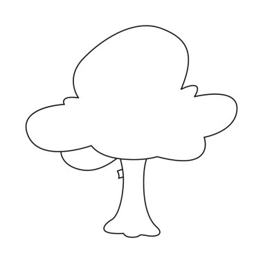 Ağaç ve doğa simge vektör tasarımı. Ağaç ve taç hisse senedi vektör çizim seti.