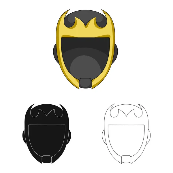 Diseño vectorial de héroe y máscara símbolo. Conjunto de héroe y superhéroe símbolo de acciones para la web . — Archivo Imágenes Vectoriales