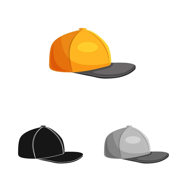 Objeto isolado de capacete e ícone de boné. Conjunto de chapéus e acessórios símbolo de estoque para web . — Vetor de Stock