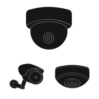 Cctv ve kamera işareti vektör Illustration. Cctv ve sistem stok vektör çizim topluluğu.