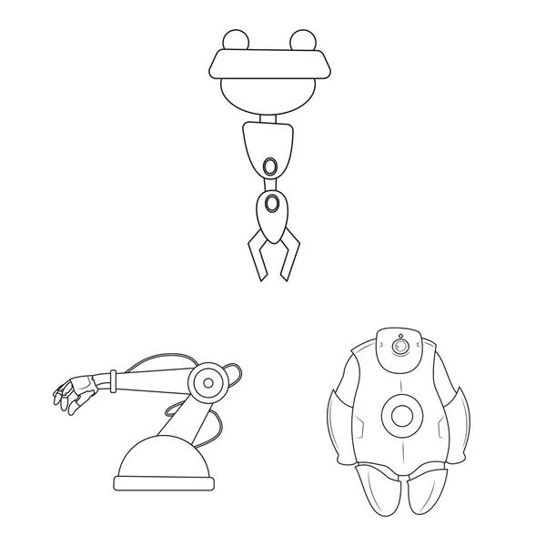Objet isolé du robot et icône de l'usine. Collection de robot et icône vectorielle spatiale pour stock . — Image vectorielle