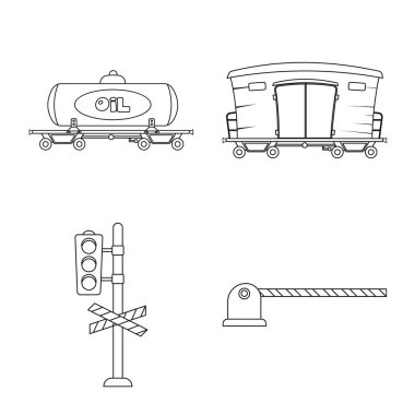 Tren ve İstasyonu sembolü yalıtılmış nesne. Web için tren ve bilet hisse senedi simgesi kümesi.