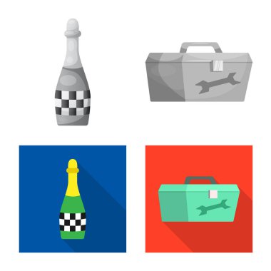 Araba ve ralli logo vektör Illustration. Araba ve yarış hisse senedi simgesi için web topluluğu.