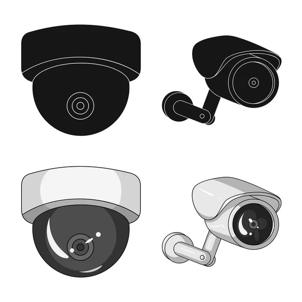 Ilustração vetorial de cctv e sinal de câmera. Conjunto de cctv e sistema de ilustração do vetor estoque . — Vetor de Stock