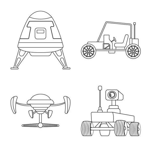 火星と宇宙ロゴのベクター デザイン。火星と地球株式ベクトル図のセット. — ストックベクタ