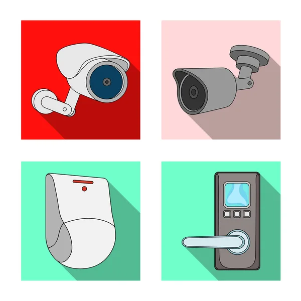 Vector design of cctv and camera sign. Collection of cctv and system vector icon for stock. — Stock Vector