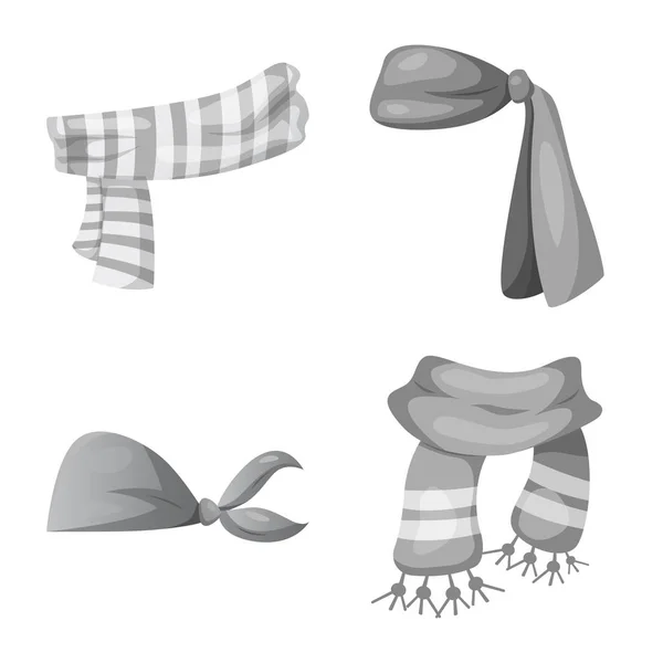 Векторный дизайн шарфа и шали. Коллекция векторных иллюстраций шарфов и аксессуаров . — стоковый вектор