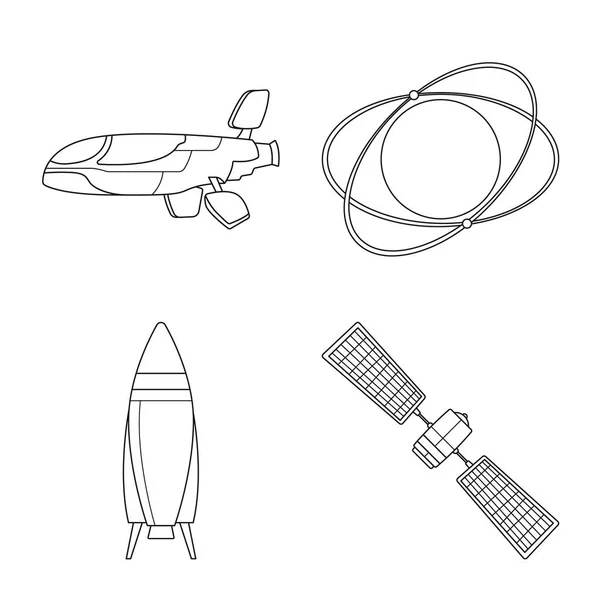 火星的孤立对象和空间图标。集火星和行星股票符号为网络. — 图库矢量图片