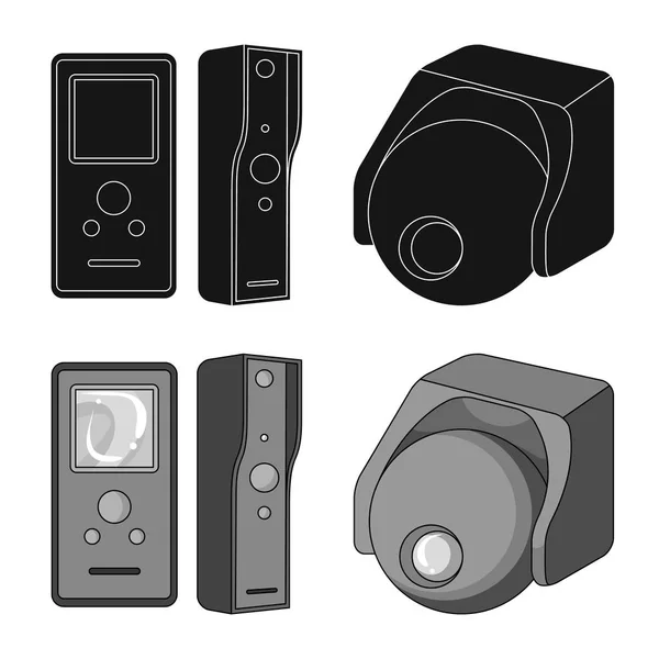 Cctv ve kamera logo vektör Illustration. Cctv ve sistem stok vektör çizim seti. — Stok Vektör