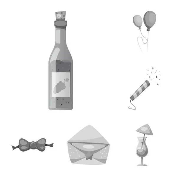 Oggetto isolato di festa e logo di compleanno. Raccolta di partito e celebrazione stock simbolo per il web . — Vettoriale Stock