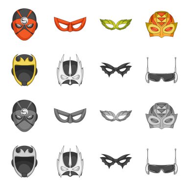 Kahraman ve maske logo vektör Illustration. Kahraman ve süper kahraman hisse senedi vektör çizim topluluğu.