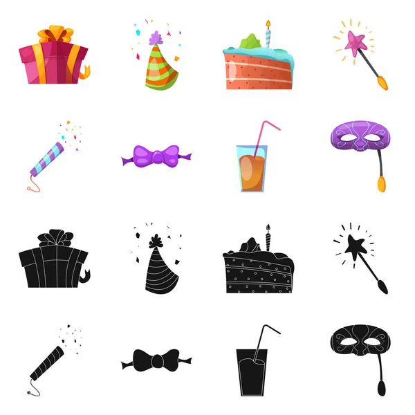 Vector illustration of party and birthday icon. Collection of party and celebration stock symbol for web.