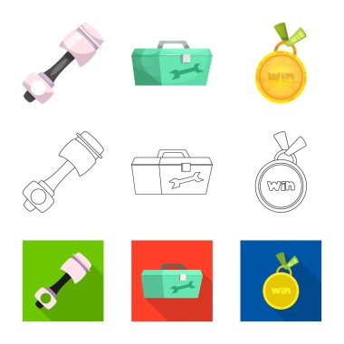 Araba ve ralli simge vektör tasarımı. Araba ve yarış hisse senedi simgesi web için kümesi.