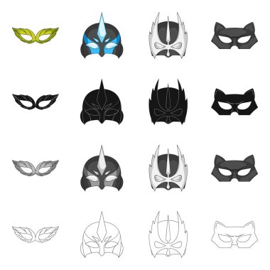 Kahraman ve maske sembolü yalıtılmış nesne. Kahraman ve süper kahraman hisse senedi simgesi için web topluluğu.