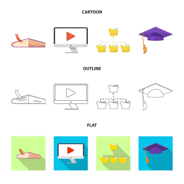 Eğitim ve öğrenme simge vektör tasarımı. Eğitim ve okul hisse senedi vektör çizim koleksiyonu. — Stok Vektör