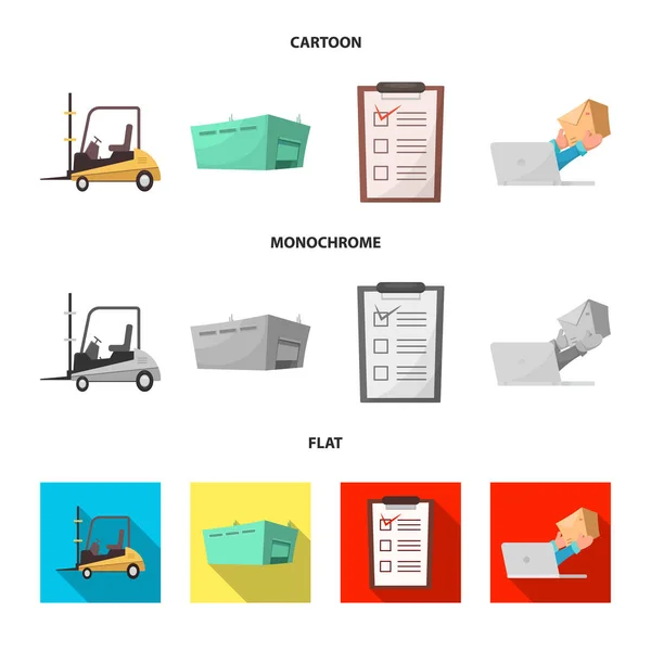 Vector illustration of goods and cargo icon. Collection of goods and warehouse stock vector illustration. — Stock Vector