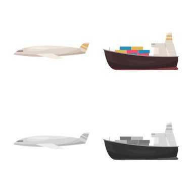 Mal ve kargo simge vektör Illustration. Ürünler ve hisse senedi için ambar vektör simge kümesi.