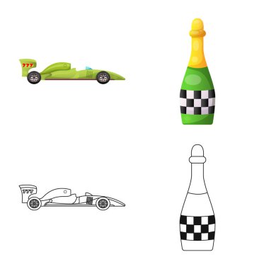 Bir araba ve ralli işaret tasarım vektör. Araba ve yarış hisse senedi simgesi için web topluluğu.