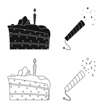 Parti ve Doğum günü sembolü yalıtılmış nesne. Parti ve kutlama hisse senedi vektör çizim topluluğu.