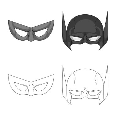 Kahraman ve maske simgesinin vektör tasarımı. Kahraman topluluğu ve hisse senedi için süper kahraman vektör simgesi.