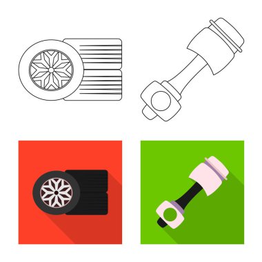 Araba ve ralli logosu yalıtılmış nesne. Araba ve yarış hisse senedi simgesi web için kümesi.