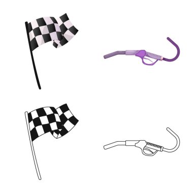 Araba ve ralli logosu yalıtılmış nesne. Araba ve yarış hisse senedi simgesi için web topluluğu.