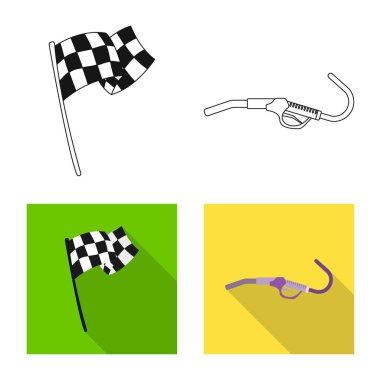 Araba ve ralli logo vektör tasarımı. Araba ve yarış hisse senedi vektör çizim seti.