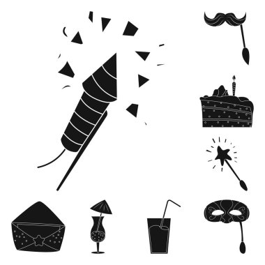 Parti ve Doğum işareti yalıtılmış nesne. Hisse senedi için kutlama ve parti vektör simge topluluğu.