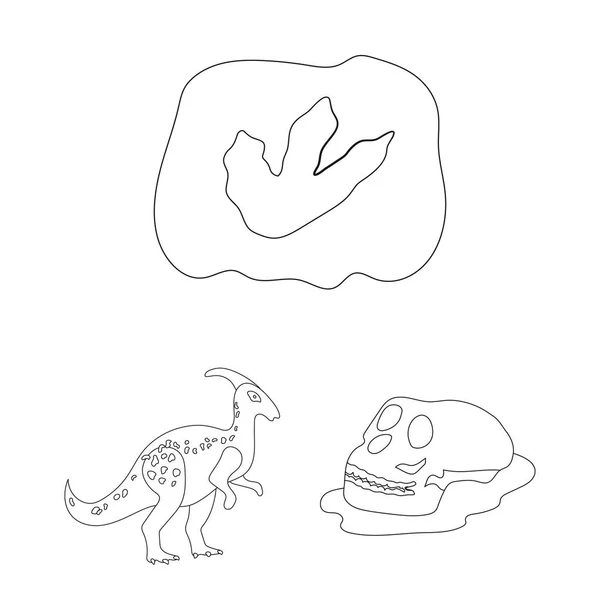 Různých dinosaurů je uveden přehled ikon v kolekce sady pro design. Prehistorických zvířat vektor symbol akcií web ilustrace. — Stockový vektor