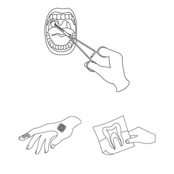 Manipulatie door handen overzicht pictogrammen in set collectie voor design. Hand beweging in geneeskunde vectorillustratie symbool voorraad web. — Stockvector