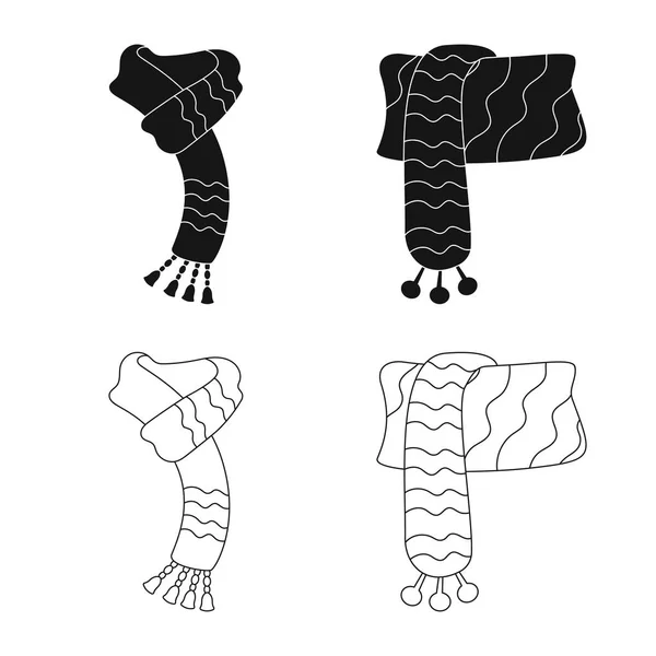 Vectorillustratie van pictogram sjaal en sjaal. Set van sjaal en accessoire voorraad vectorillustratie. — Stockvector